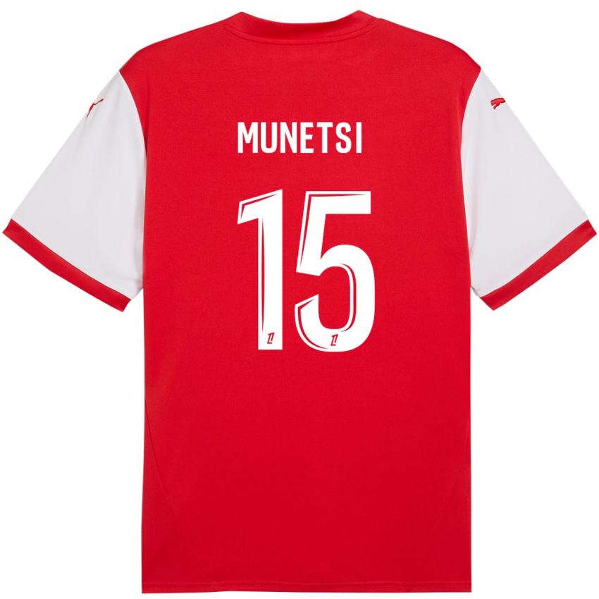 Niño Camiseta Marshall Munetsi #15 Rojo Blanco 1ª Equipación 2024/25 La Camisa México