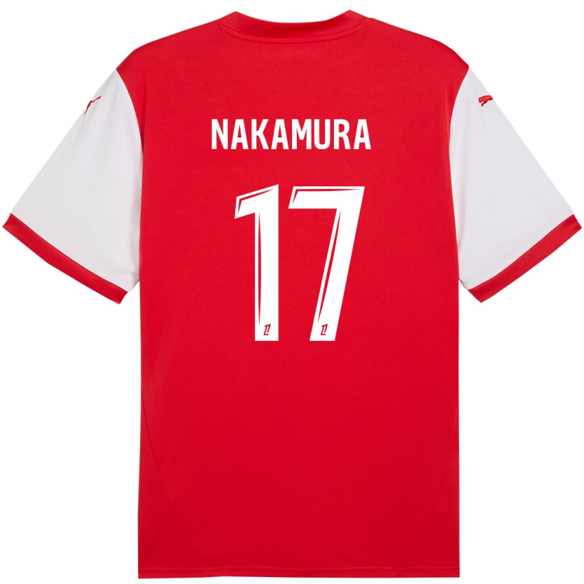 Niño Camiseta Keito Nakamura #17 Rojo Blanco 1ª Equipación 2024/25 La Camisa México