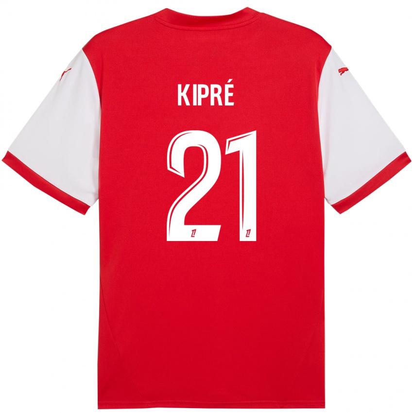 Niño Camiseta Cédric Kipré #21 Rojo Blanco 1ª Equipación 2024/25 La Camisa México