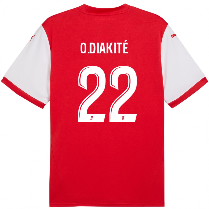 Niño Camiseta Oumar Diakité #22 Rojo Blanco 1ª Equipación 2024/25 La Camisa México