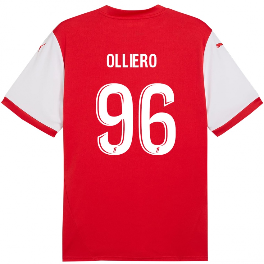 Niño Camiseta Alexandre Olliero #96 Rojo Blanco 1ª Equipación 2024/25 La Camisa México