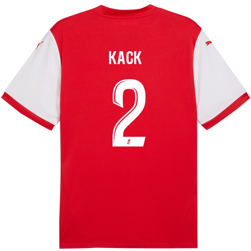 Niño Camiseta Mathilde Kack #2 Rojo Blanco 1ª Equipación 2024/25 La Camisa México