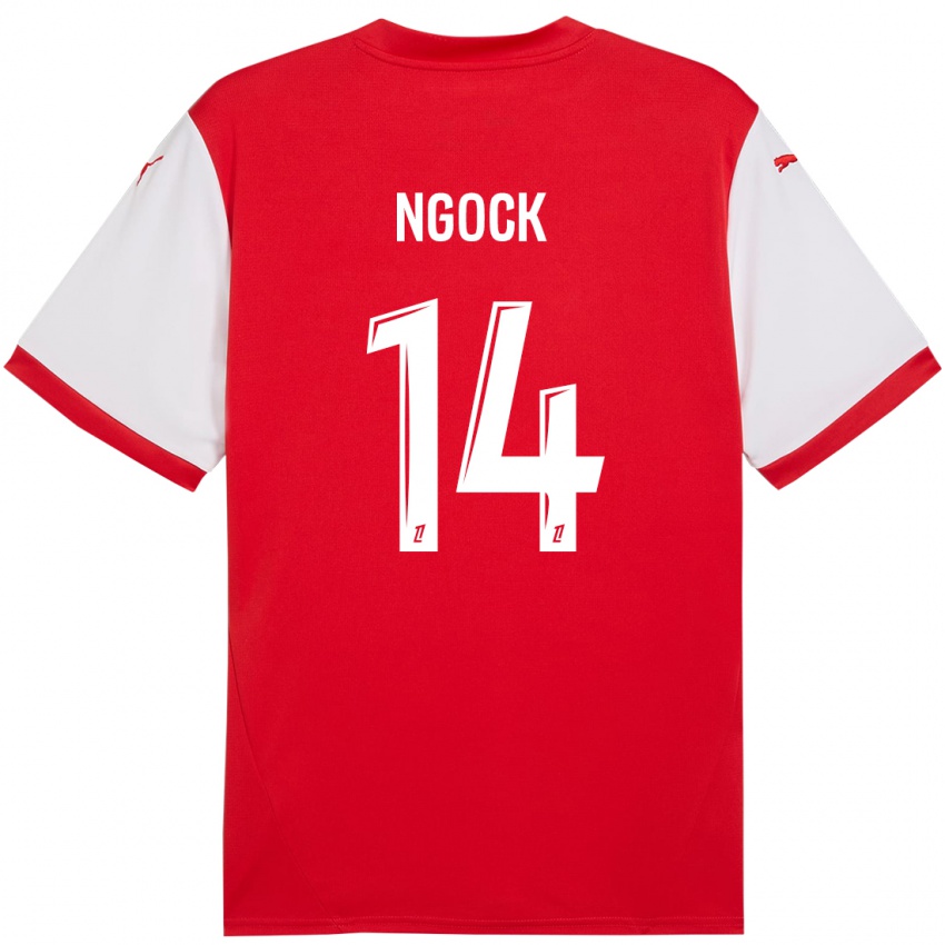 Niño Camiseta Monique Ngock #14 Rojo Blanco 1ª Equipación 2024/25 La Camisa México