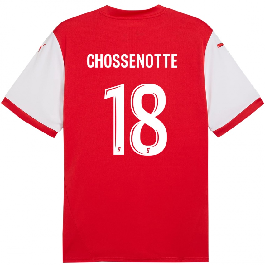 Niño Camiseta Shana Chossenotte #18 Rojo Blanco 1ª Equipación 2024/25 La Camisa México