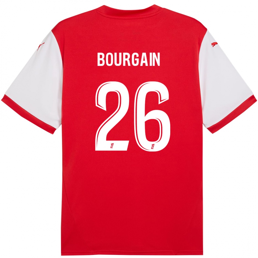 Niño Camiseta Lea Bourgain #26 Rojo Blanco 1ª Equipación 2024/25 La Camisa México