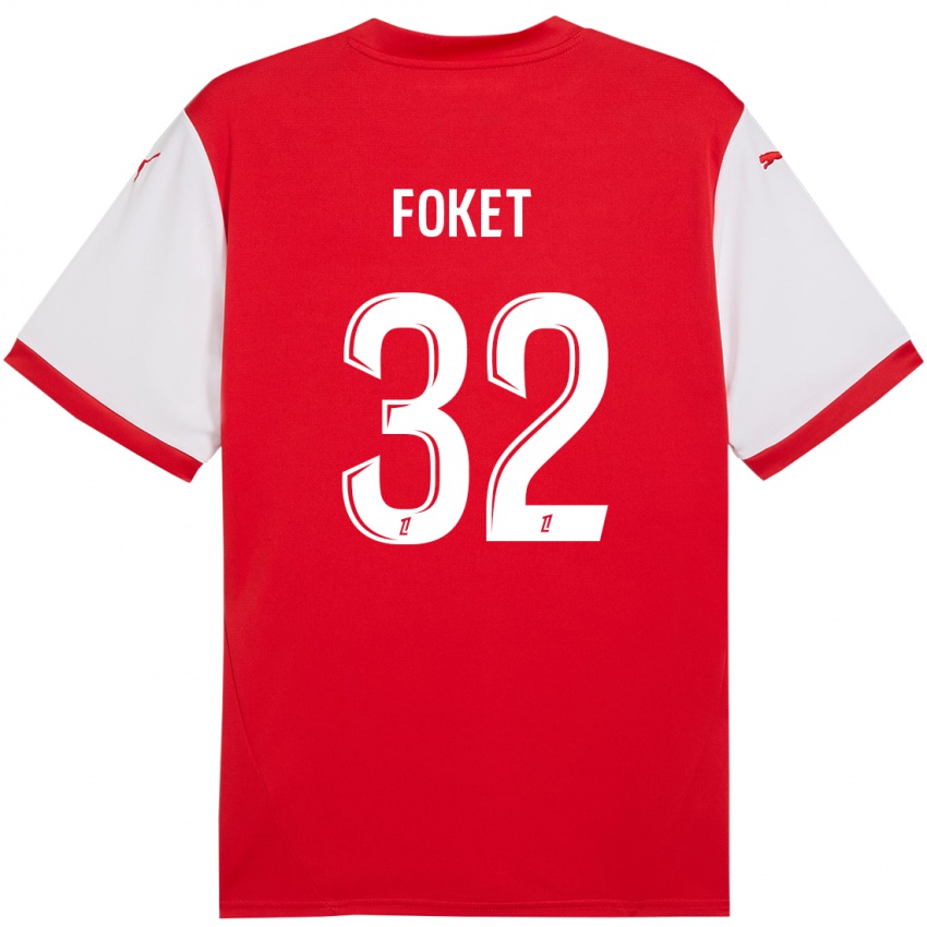 Niño Camiseta Thomas Foket #32 Rojo Blanco 1ª Equipación 2024/25 La Camisa México