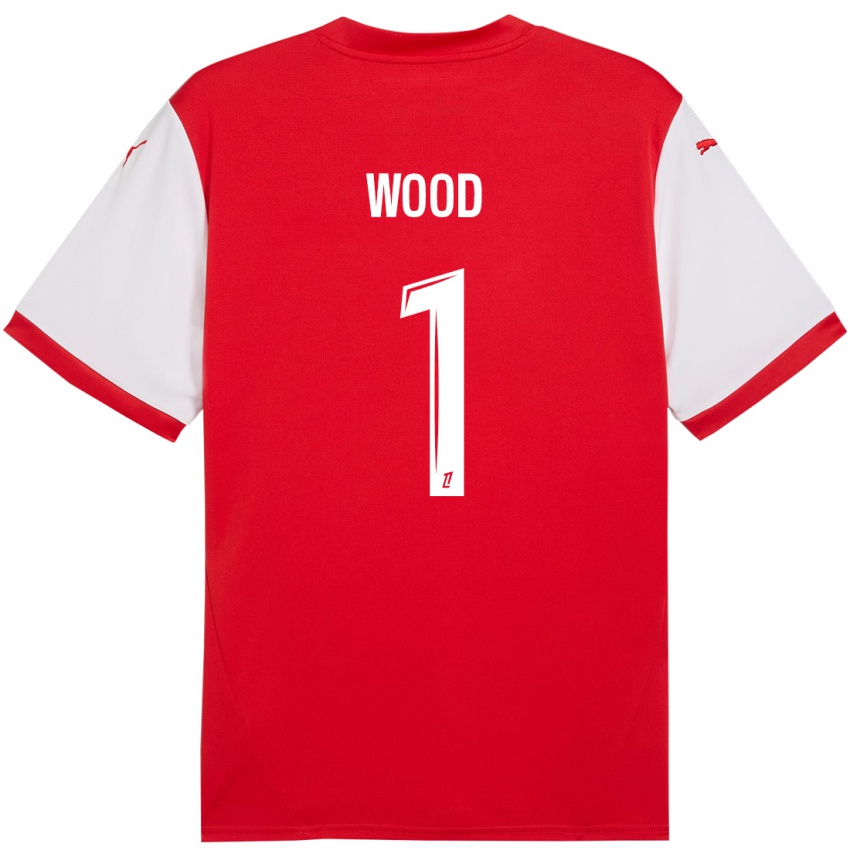 Niño Camiseta Mackenzie Wood #1 Rojo Blanco 1ª Equipación 2024/25 La Camisa México