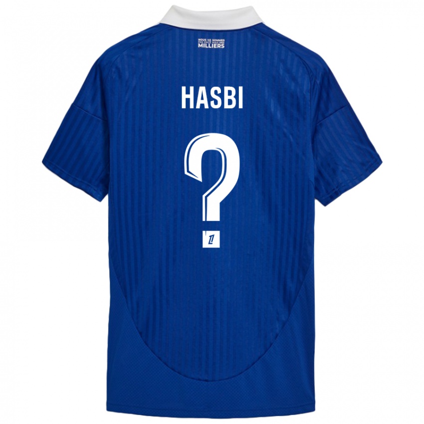 Niño Camiseta Walid Hasbi #0 Azul Blanco 1ª Equipación 2024/25 La Camisa México