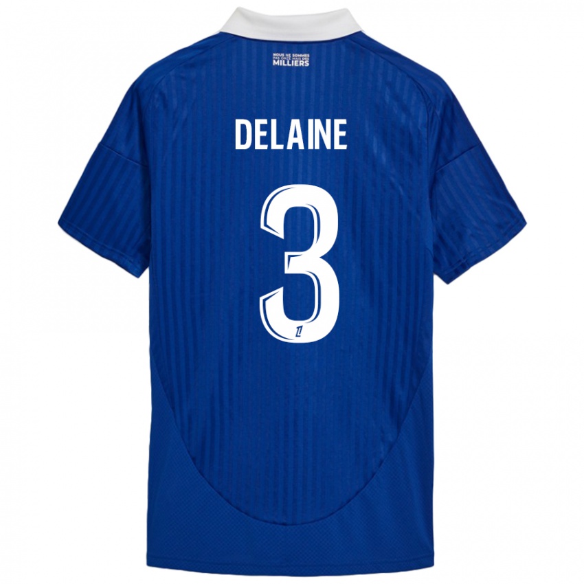 Niño Camiseta Thomas Delaine #3 Azul Blanco 1ª Equipación 2024/25 La Camisa México