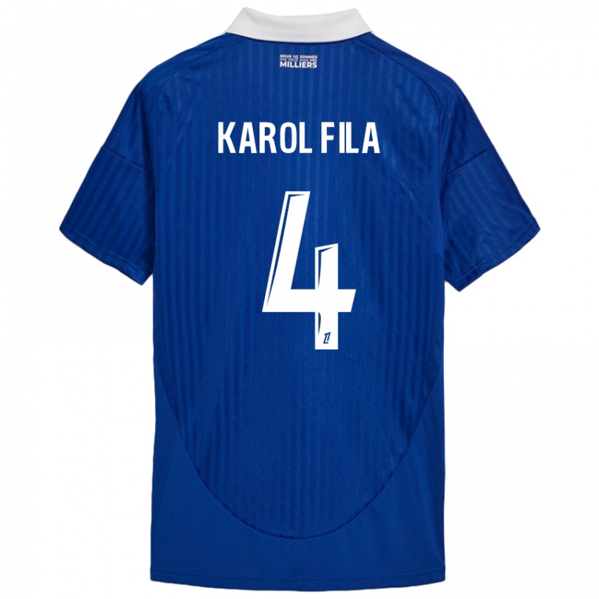 Niño Camiseta Karol Fila #4 Azul Blanco 1ª Equipación 2024/25 La Camisa México