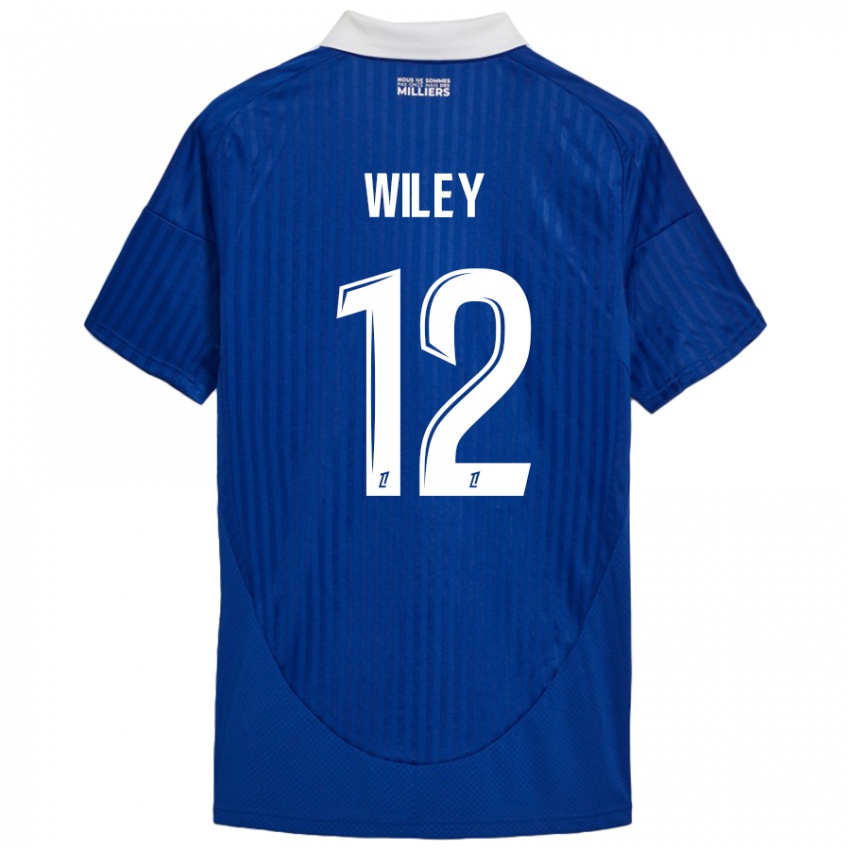 Niño Camiseta Caleb Wiley #12 Azul Blanco 1ª Equipación 2024/25 La Camisa México