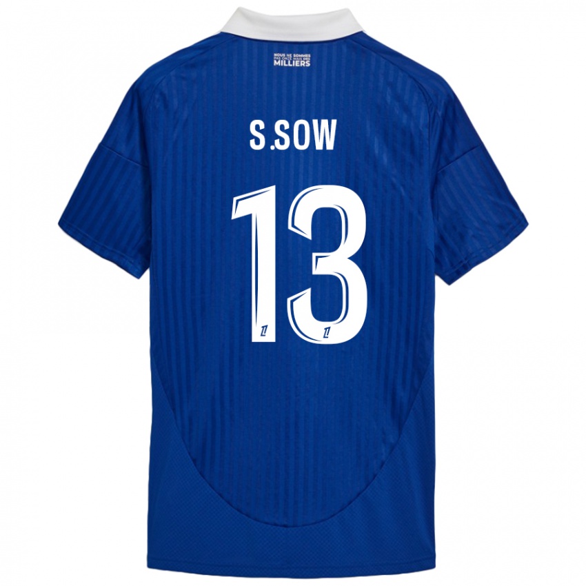 Niño Camiseta Saïdou Sow #13 Azul Blanco 1ª Equipación 2024/25 La Camisa México