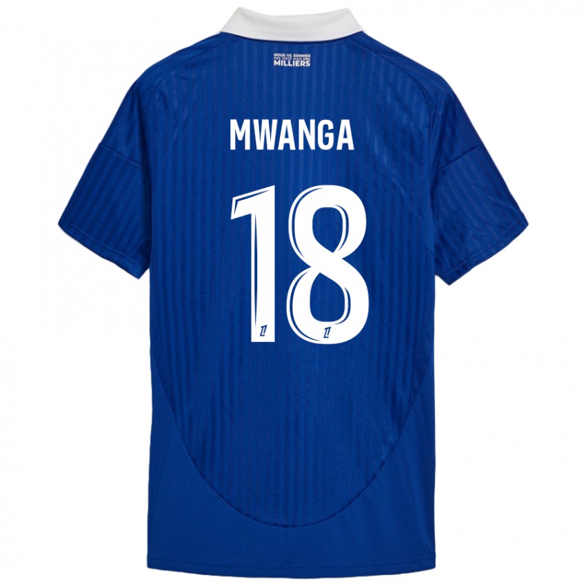 Niño Camiseta Junior Mwanga #18 Azul Blanco 1ª Equipación 2024/25 La Camisa México