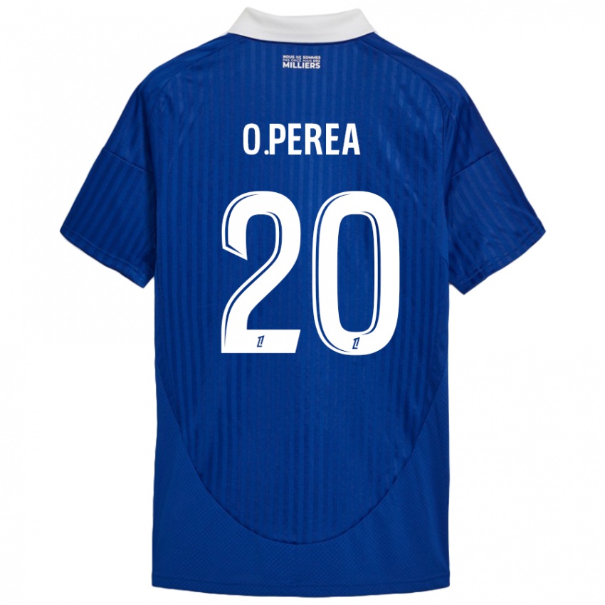 Niño Camiseta Óscar Perea #20 Azul Blanco 1ª Equipación 2024/25 La Camisa México