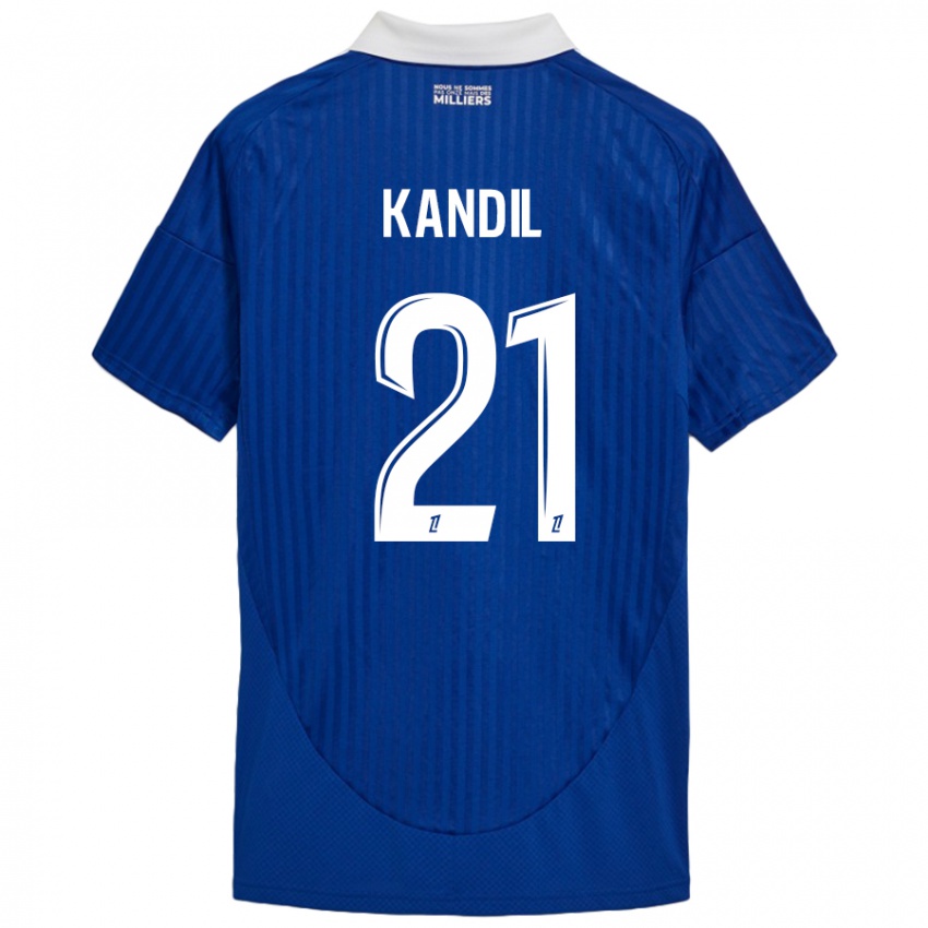 Niño Camiseta Nordine Kandil #21 Azul Blanco 1ª Equipación 2024/25 La Camisa México