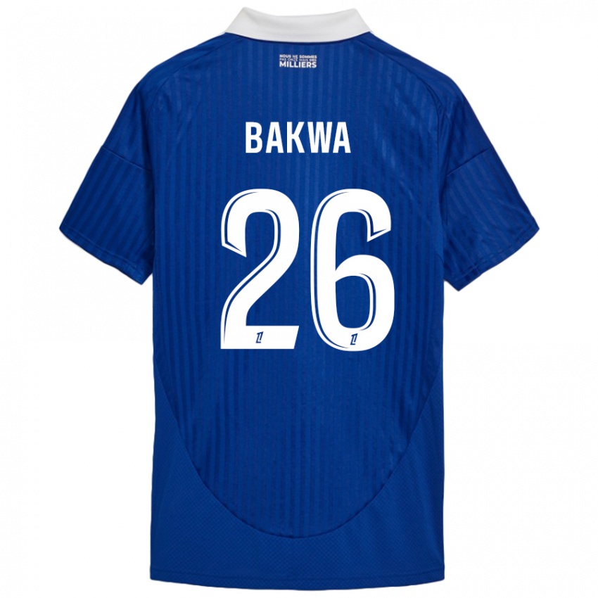 Niño Camiseta Dilane Bakwa #26 Azul Blanco 1ª Equipación 2024/25 La Camisa México