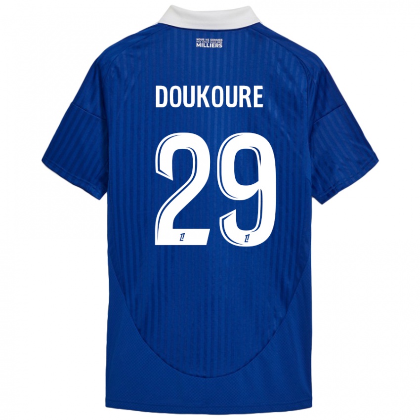 Niño Camiseta Ismaël Doukouré #29 Azul Blanco 1ª Equipación 2024/25 La Camisa México