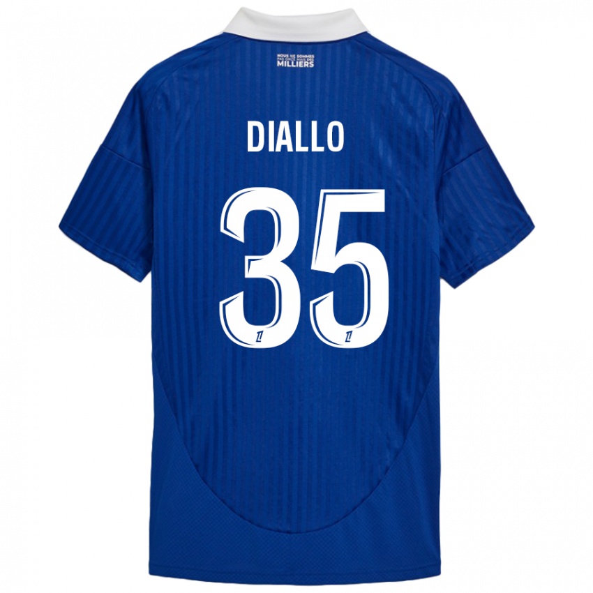 Niño Camiseta Tidiane Diallo #35 Azul Blanco 1ª Equipación 2024/25 La Camisa México