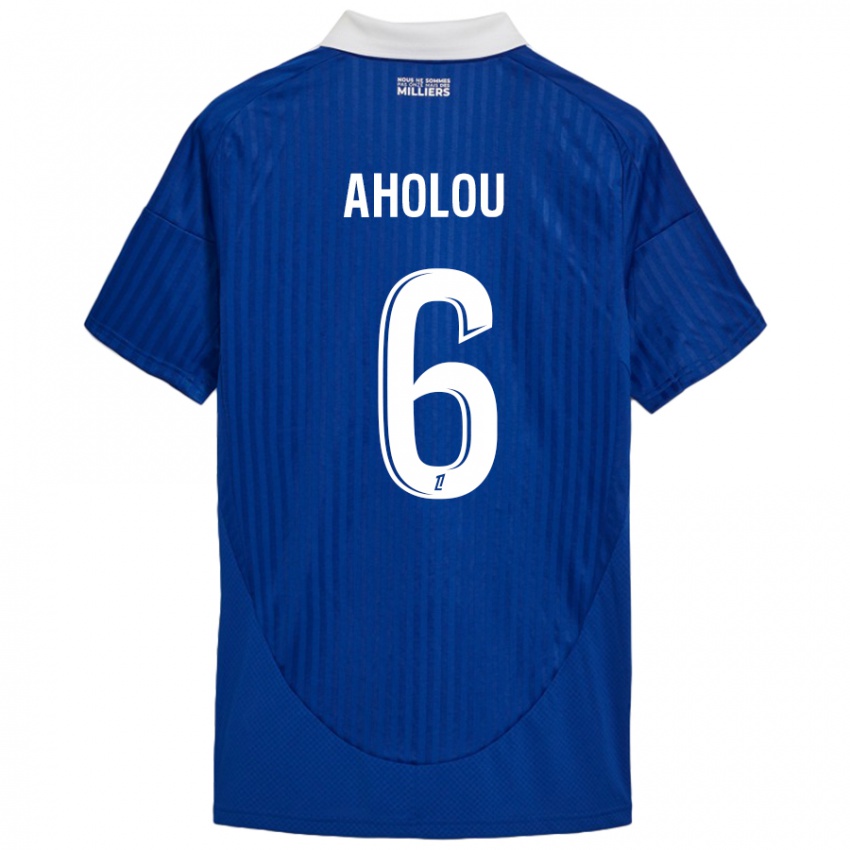 Niño Camiseta Jean-Eudes Aholou #6 Azul Blanco 1ª Equipación 2024/25 La Camisa México