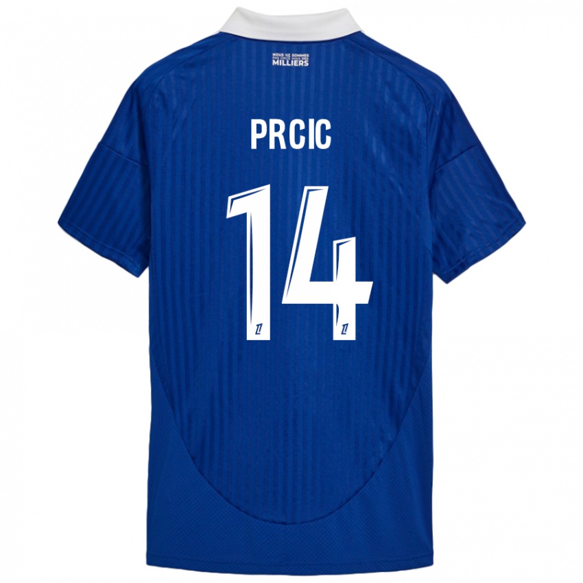 Niño Camiseta Sanjin Prcic #14 Azul Blanco 1ª Equipación 2024/25 La Camisa México