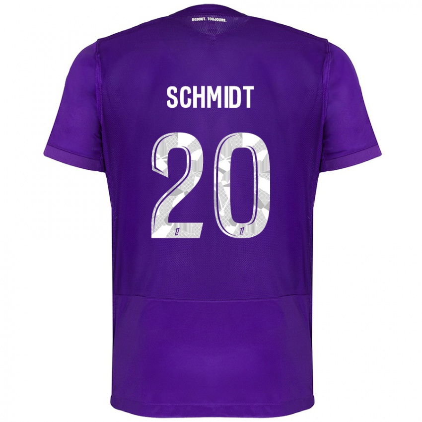 Niño Camiseta Niklas Schmidt #20 Morado Blanco 1ª Equipación 2024/25 La Camisa México