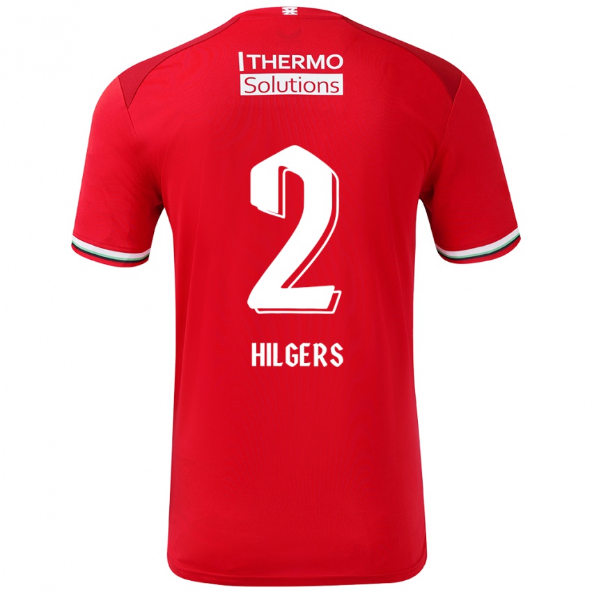 Niño Camiseta Mees Hilgers #2 Rojo Blanco 1ª Equipación 2024/25 La Camisa México