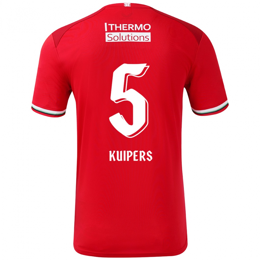 Niño Camiseta Bas Kuipers #5 Rojo Blanco 1ª Equipación 2024/25 La Camisa México