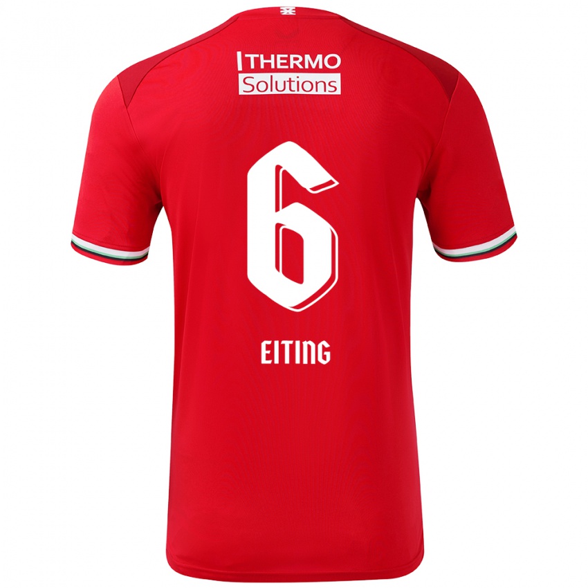 Niño Camiseta Carel Eiting #6 Rojo Blanco 1ª Equipación 2024/25 La Camisa México