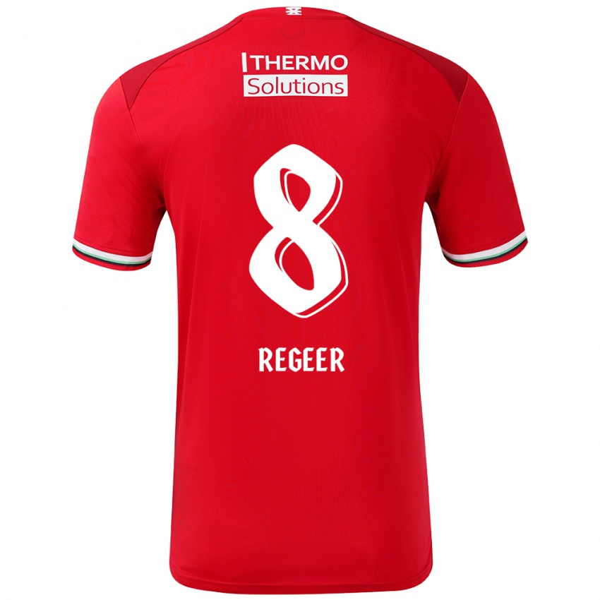 Niño Camiseta Youri Regeer #8 Rojo Blanco 1ª Equipación 2024/25 La Camisa México