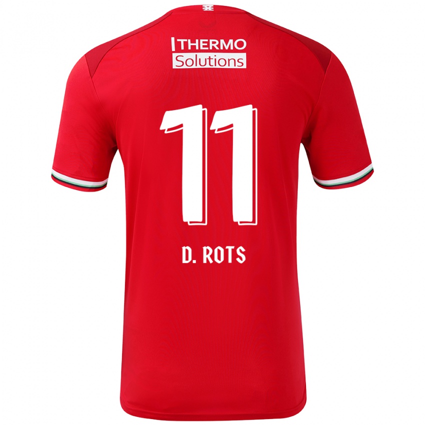 Niño Camiseta Daan Rots #11 Rojo Blanco 1ª Equipación 2024/25 La Camisa México