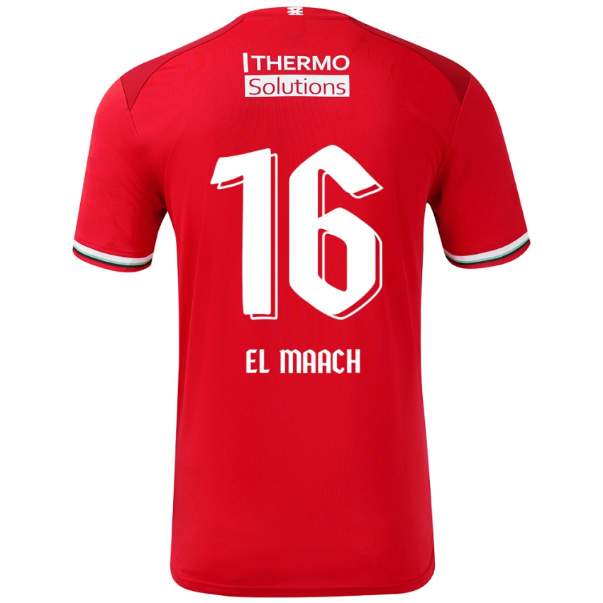 Niño Camiseta Issam El Maach #16 Rojo Blanco 1ª Equipación 2024/25 La Camisa México