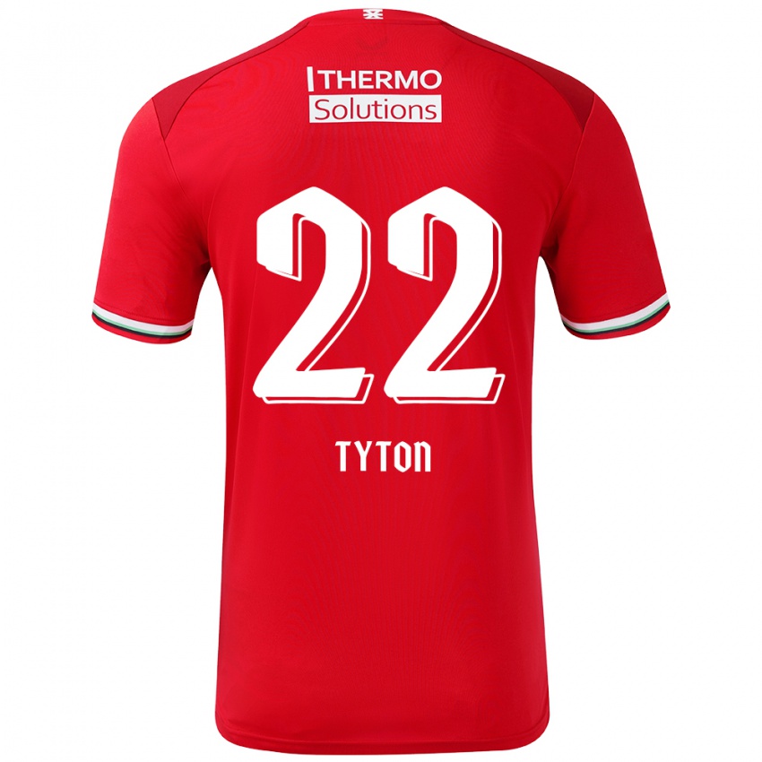 Niño Camiseta Przemyslaw Tyton #22 Rojo Blanco 1ª Equipación 2024/25 La Camisa México