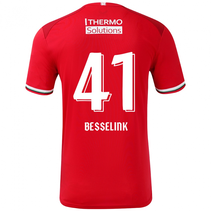 Niño Camiseta Gijs Besselink #41 Rojo Blanco 1ª Equipación 2024/25 La Camisa México