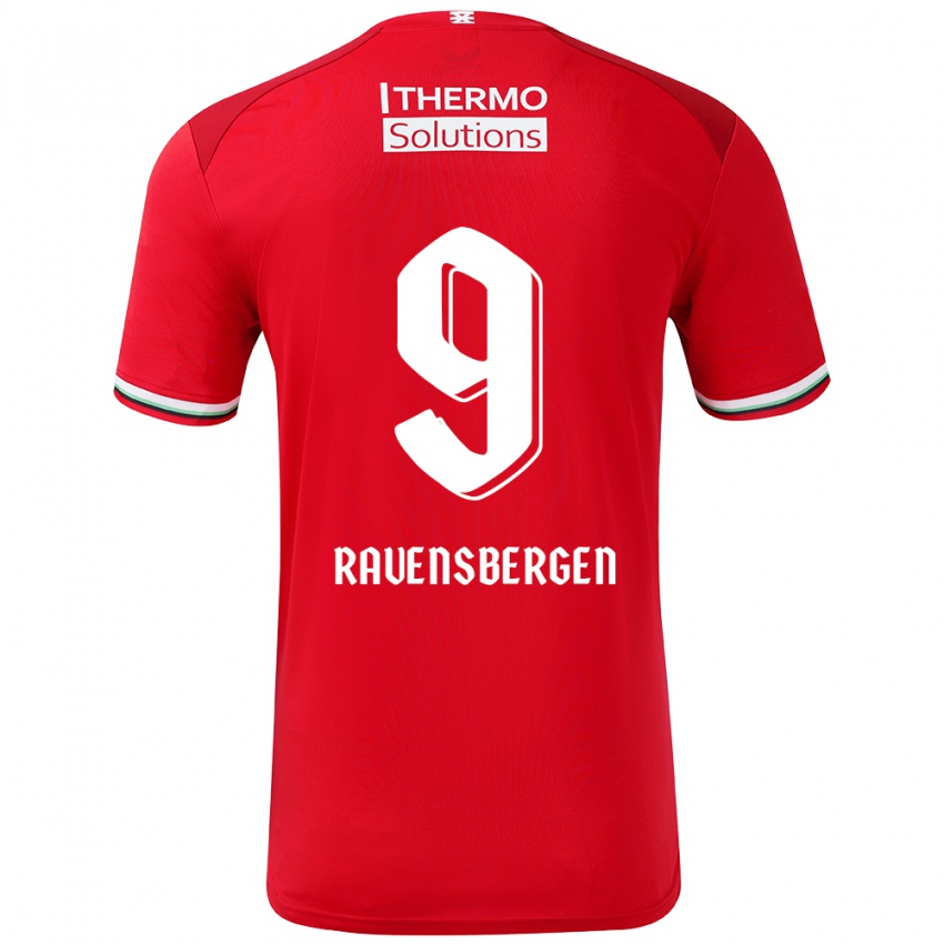 Niño Camiseta Jaimy Ravensbergen #9 Rojo Blanco 1ª Equipación 2024/25 La Camisa México