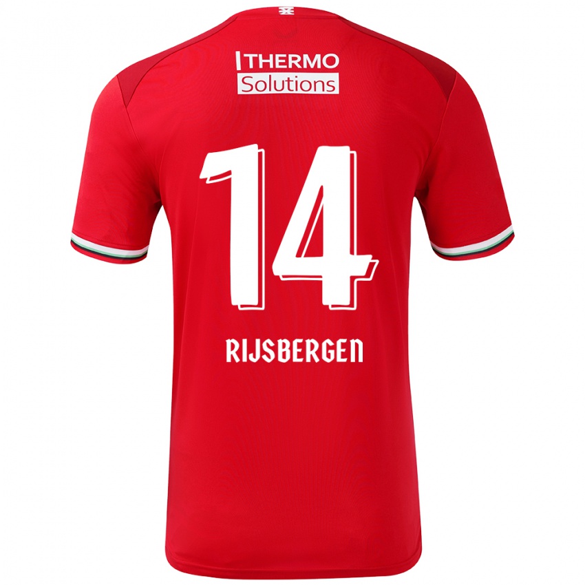 Niño Camiseta Liz Rijsbergen #14 Rojo Blanco 1ª Equipación 2024/25 La Camisa México