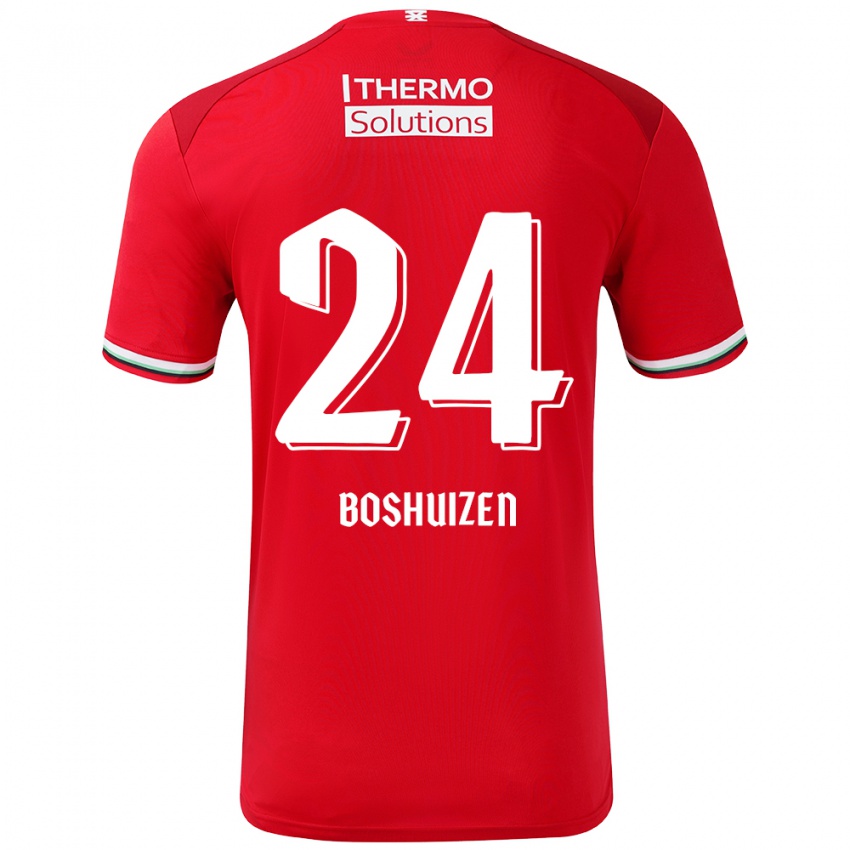 Niño Camiseta Annouk Boshuizen #24 Rojo Blanco 1ª Equipación 2024/25 La Camisa México