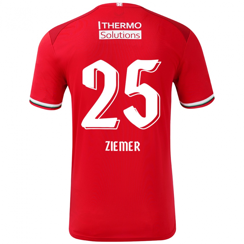 Niño Camiseta Taylor Ziemer #25 Rojo Blanco 1ª Equipación 2024/25 La Camisa México