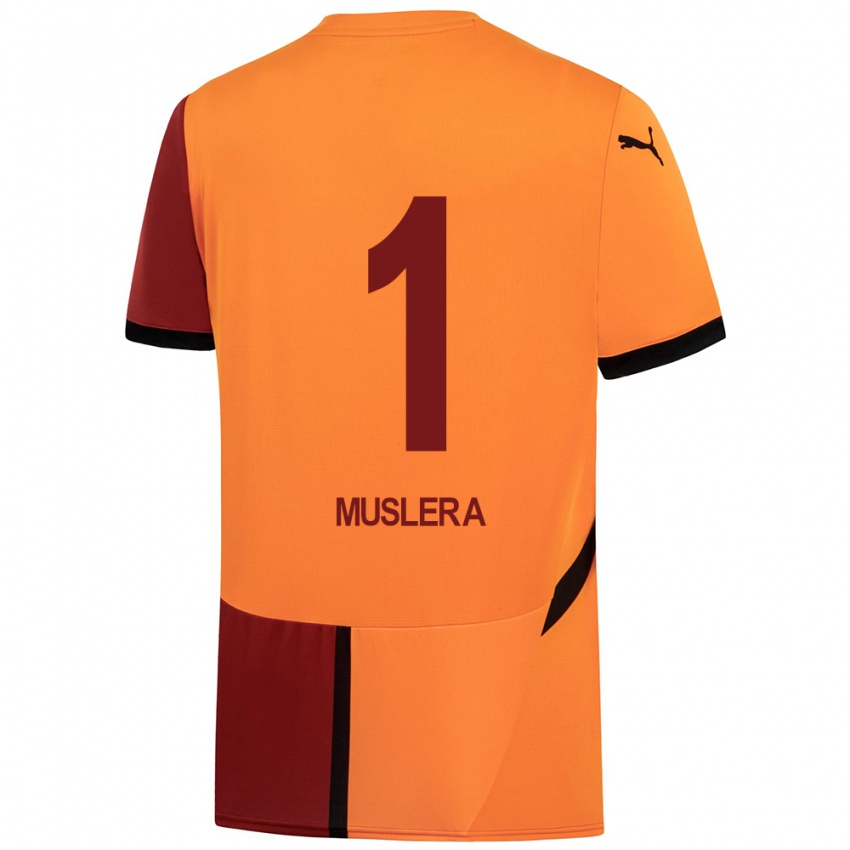 Niño Camiseta Fernando Muslera #1 Amarillo Rojo 1ª Equipación 2024/25 La Camisa México