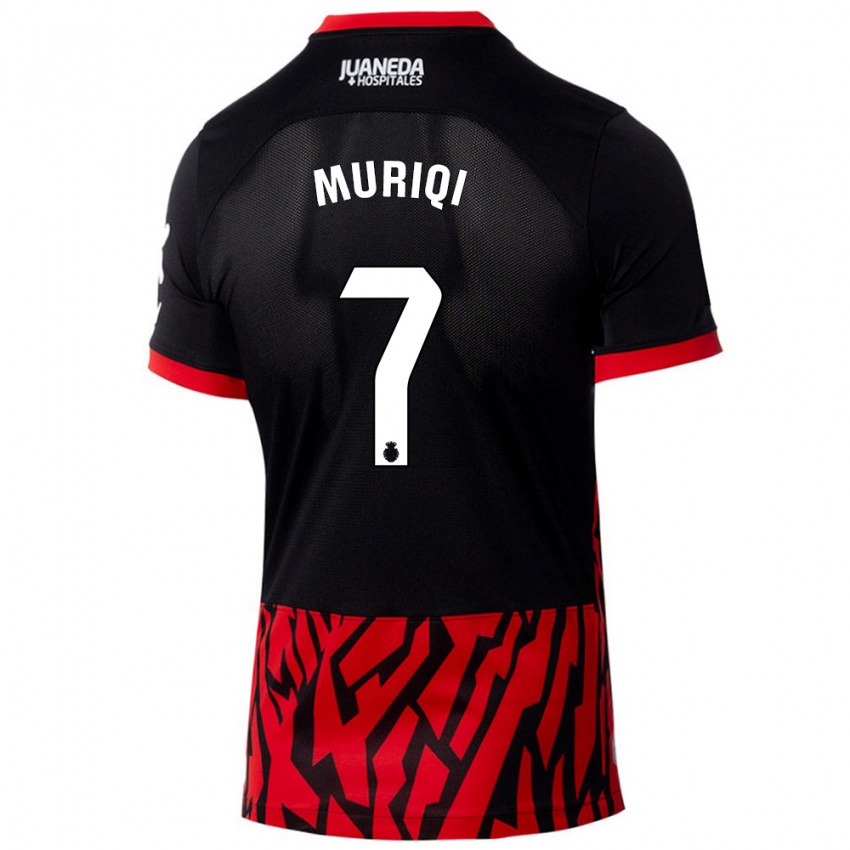 Niño Camiseta Vedat Muriqi #7 Negro Rojo 1ª Equipación 2024/25 La Camisa México