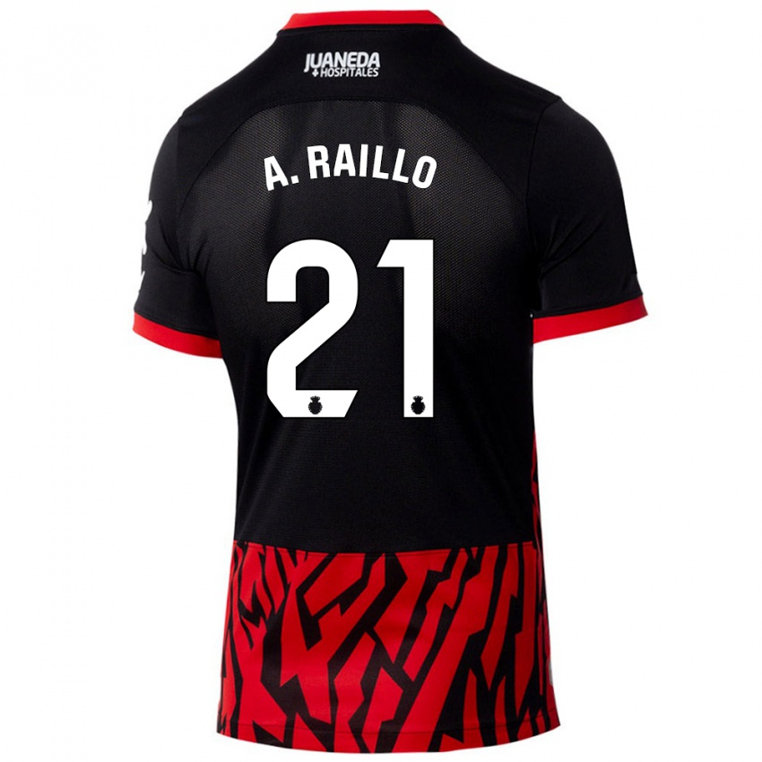 Niño Camiseta Antonio Raíllo #21 Negro Rojo 1ª Equipación 2024/25 La Camisa México