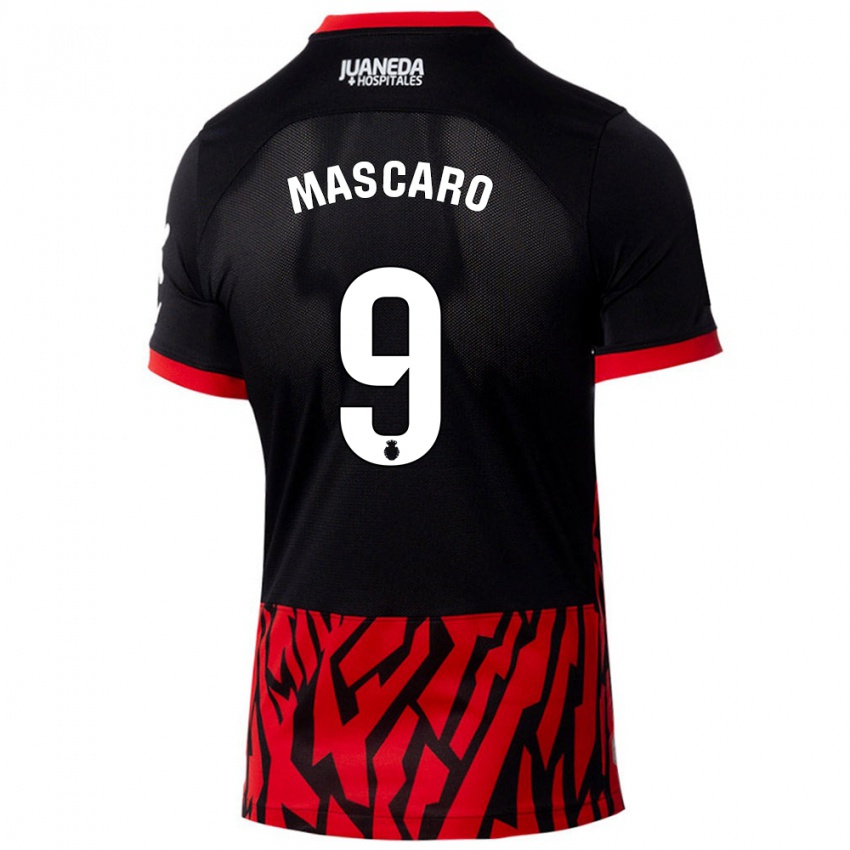 Niño Camiseta Pau Mascaró #9 Negro Rojo 1ª Equipación 2024/25 La Camisa México