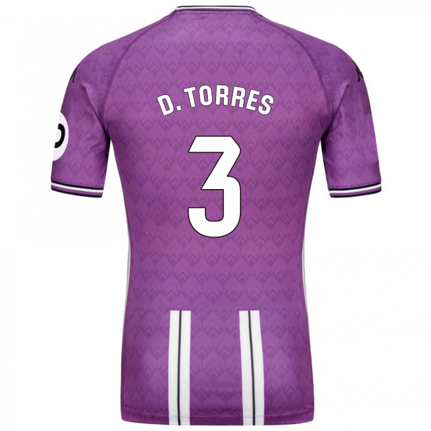 Niño Camiseta David Torres #3 Púrpura Blanco 1ª Equipación 2024/25 La Camisa México