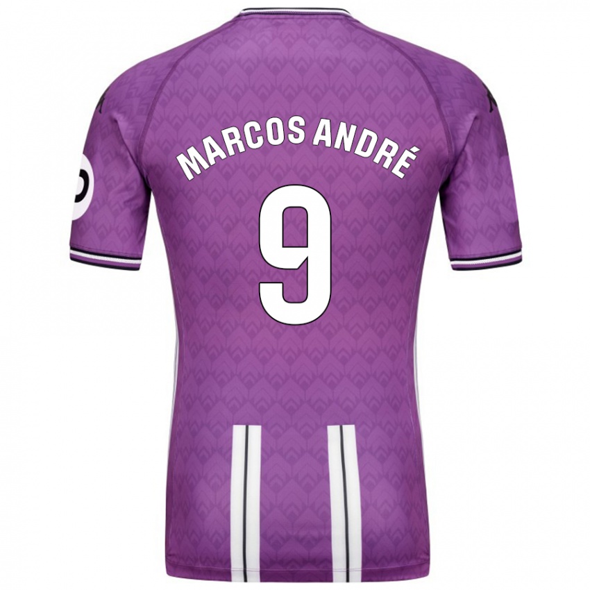 Niño Camiseta Marcos André #9 Púrpura Blanco 1ª Equipación 2024/25 La Camisa México