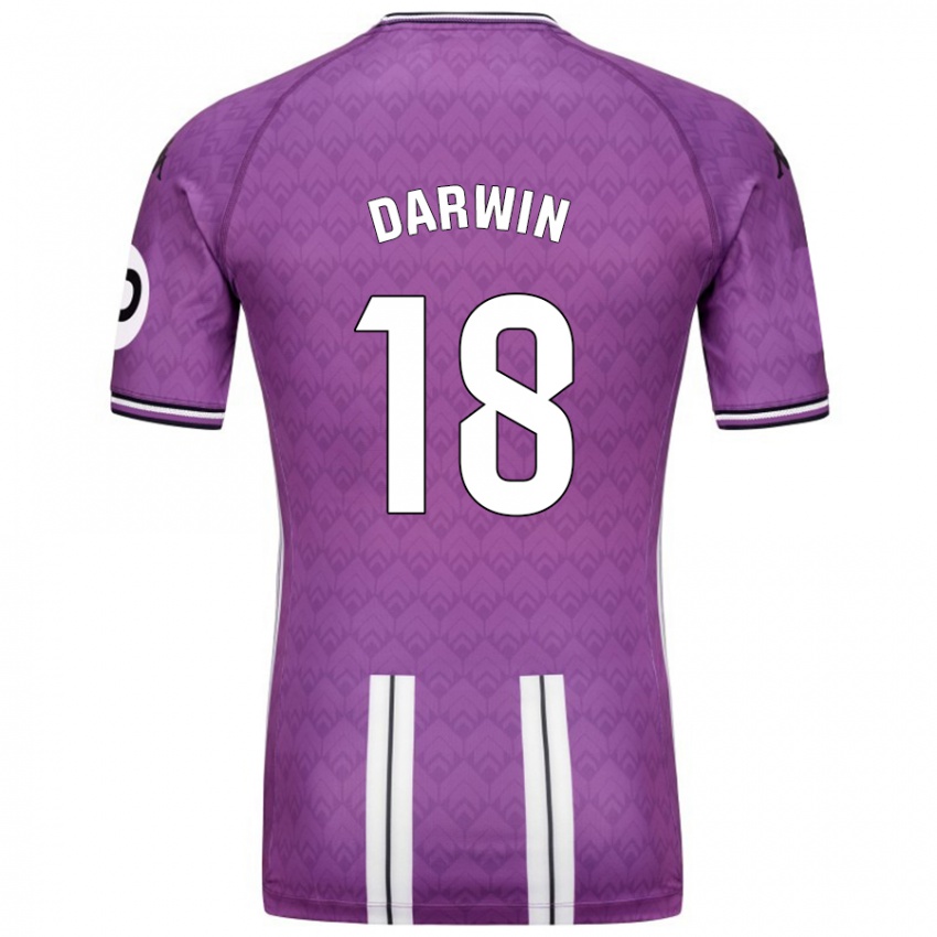 Niño Camiseta Darwin Machís #18 Púrpura Blanco 1ª Equipación 2024/25 La Camisa México