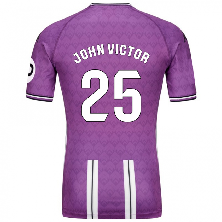 Niño Camiseta John Victor #25 Púrpura Blanco 1ª Equipación 2024/25 La Camisa México