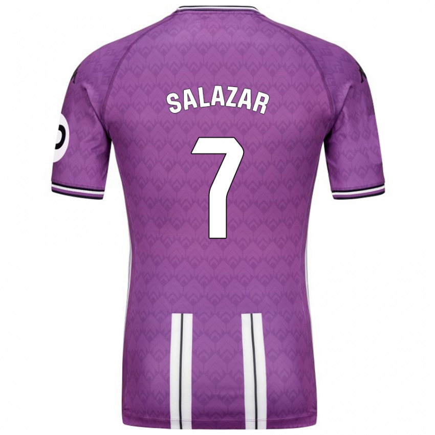 Niño Camiseta Israel Salazar #7 Púrpura Blanco 1ª Equipación 2024/25 La Camisa México