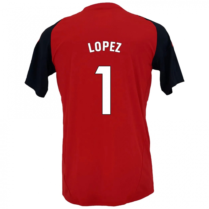 Niño Camiseta Luis López #1 Rojo Negro 1ª Equipación 2024/25 La Camisa México