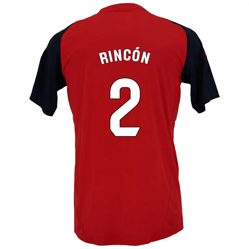 Niño Camiseta Hugo Rincón #2 Rojo Negro 1ª Equipación 2024/25 La Camisa México