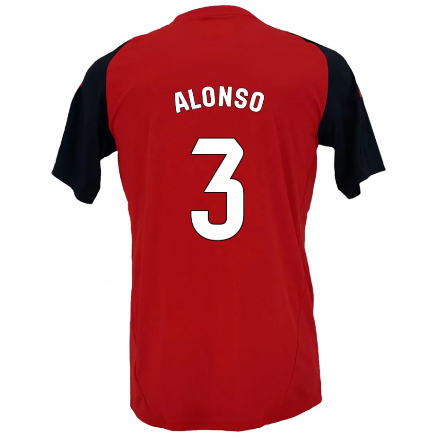 Niño Camiseta Julio Alonso #3 Rojo Negro 1ª Equipación 2024/25 La Camisa México