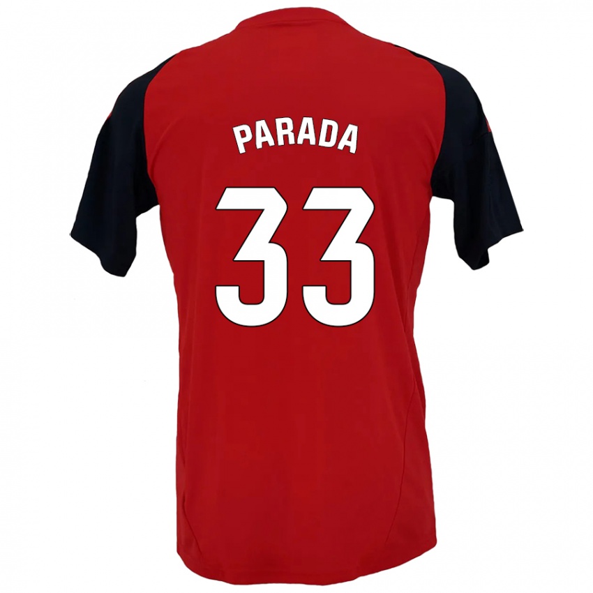 Niño Camiseta Victor Parada #33 Rojo Negro 1ª Equipación 2024/25 La Camisa México